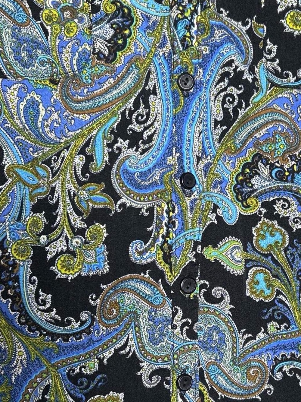 Notations blue, green and black paisley blouse Sz XL - Picture 4 of 5